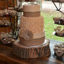wood slab cake stand